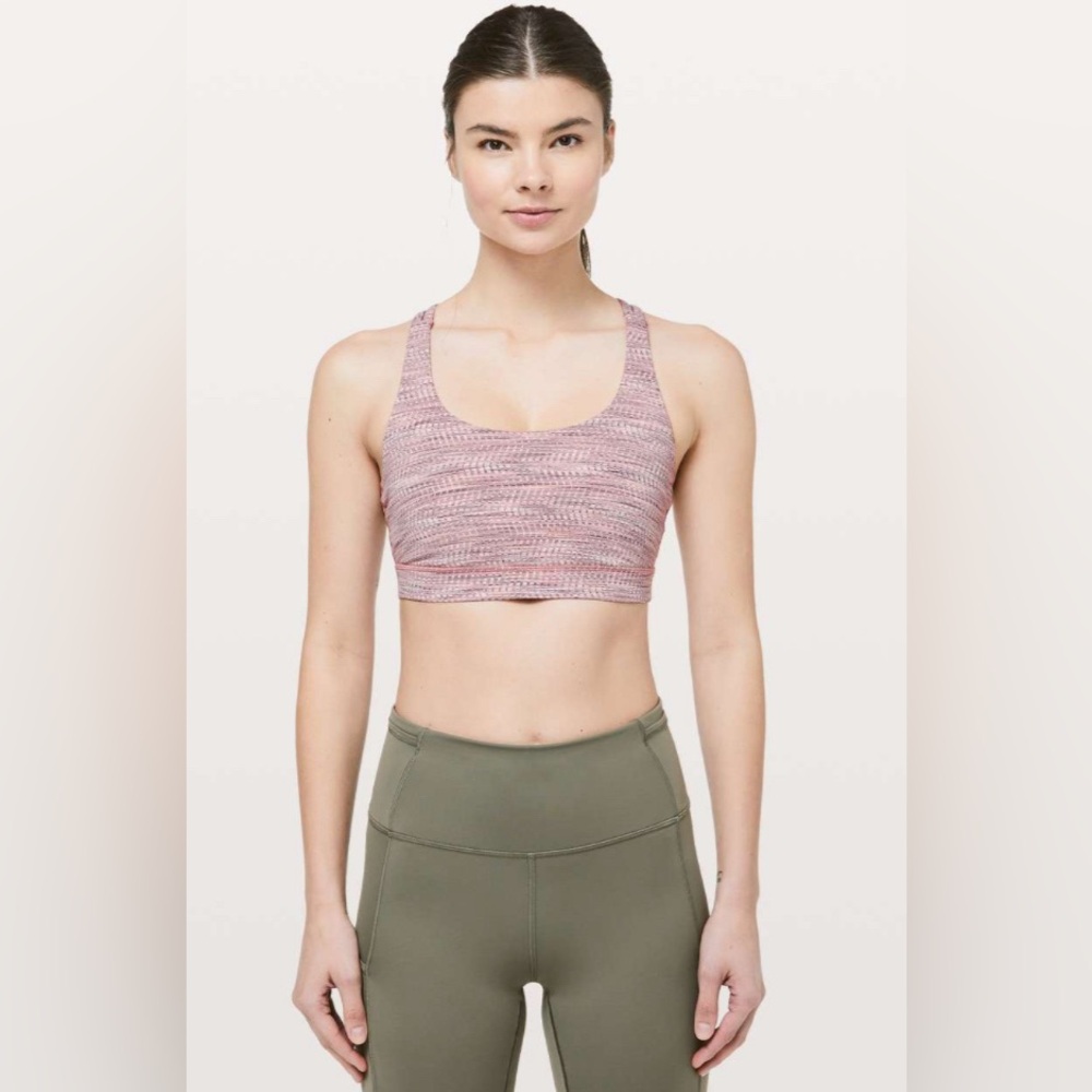 Lululemon Energy Bra Arrow Jacquard Antique Bark Copper Coil Sports Bra Size 6 - Picture 2 of 7